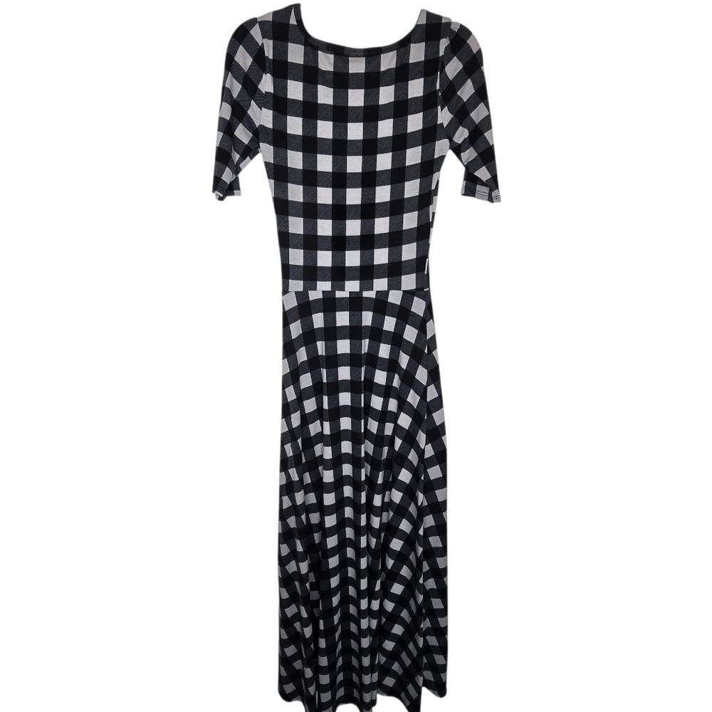 LuLaRoe black and white checkered Ana maxi dress
